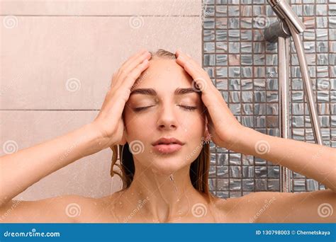 young women in shower